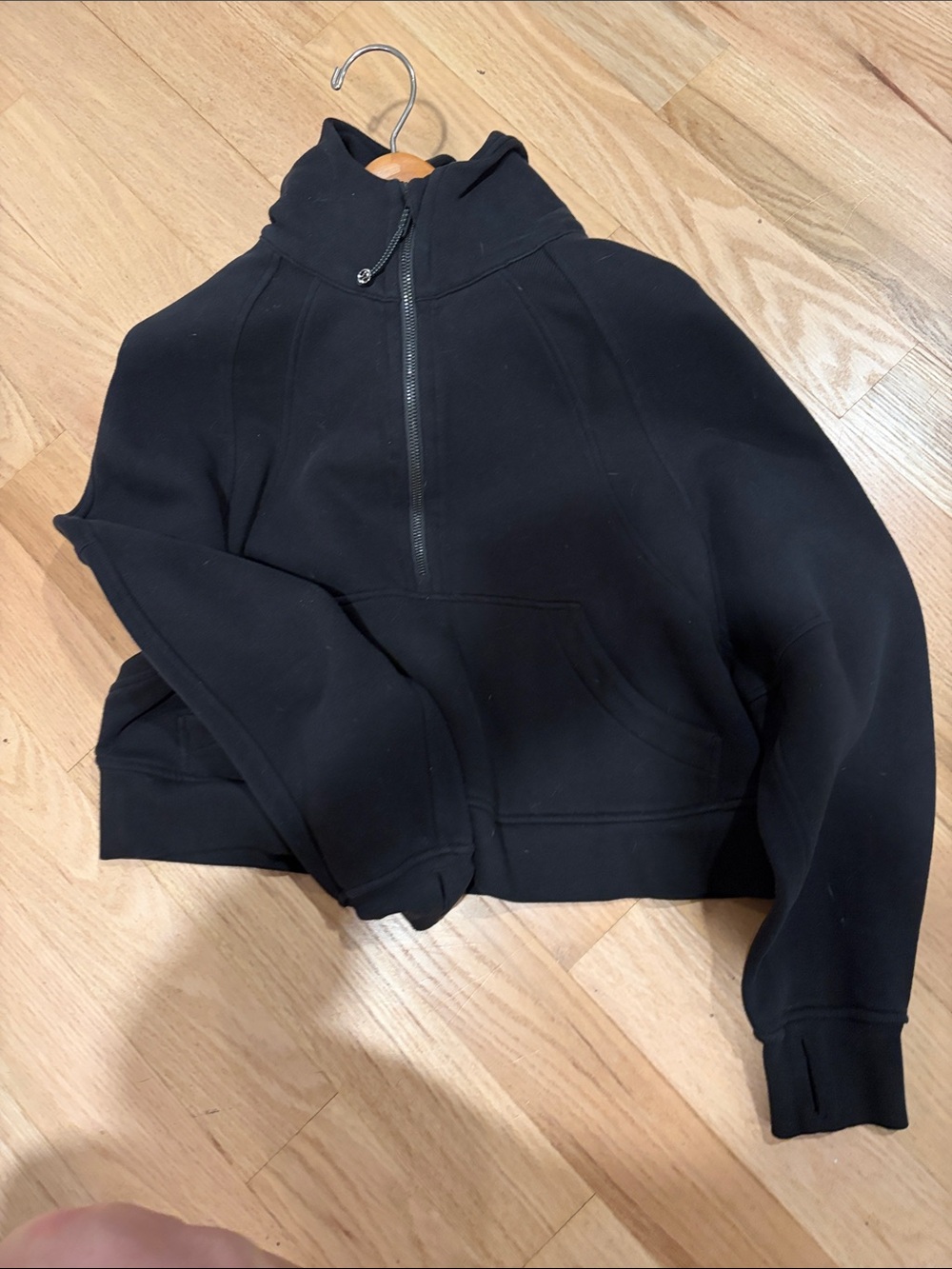 lululemon athletica Black Half-Zip Funnel Neck Bomber Jacket